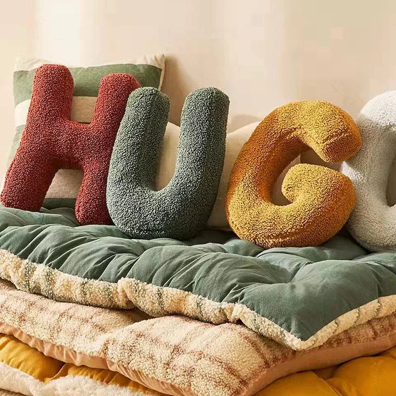 Alphabet Letter Plush Pillow – Soft Decorative Cushion