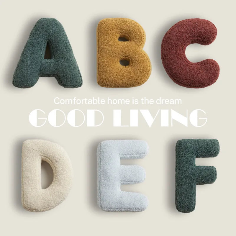 Alphabet Letter Plush Pillow – Soft Decorative Cushion